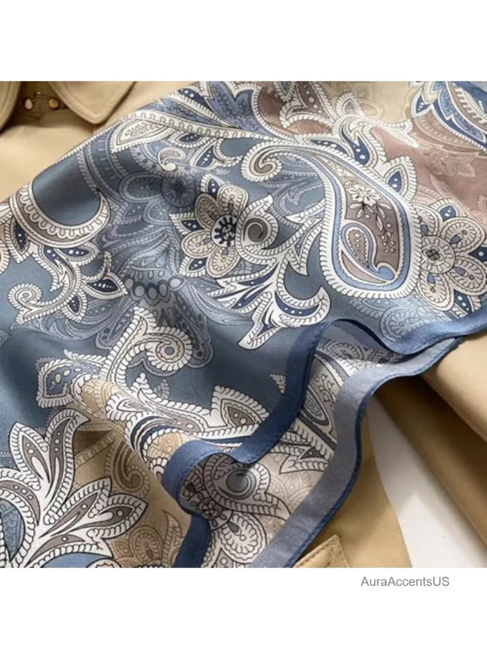 100% Mulberry Silk Square Neckerchief Scarf for Women